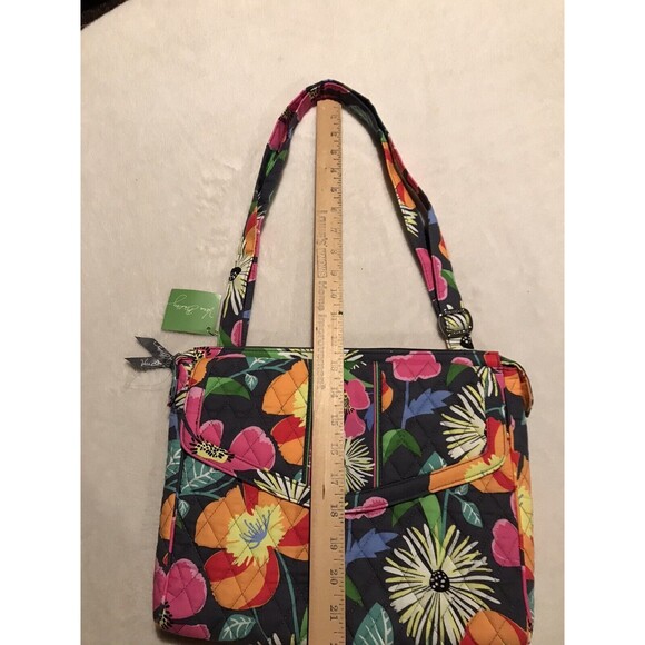 vera bradley hipster Jazzy Blooms Gray Floral Zip & Flap Adjustable Strap tablet - Picture 5 of 7